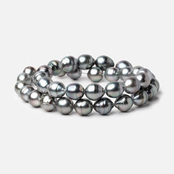 9-10mm Silver Tahitian Saltwater Pearl Beads 16 inch 36 pieces A (ONLINE ORDER ONLY)