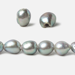 9-10mm Teal Silver Baroque large hole Freshwater Pearls 16 inch 36 pieces (ONLINE ORDER ONLY)