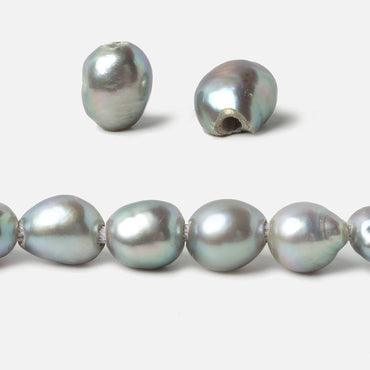 9-10mm Teal Silver Baroque large hole Freshwater Pearls 16 inch 36 pieces (ONLINE ORDER ONLY)