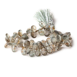 9-10mm Tourmalinated Moss Aquamarine Faceted Pear Beads 8 inch 67 pieces (ONLINE ORDER ONLY)