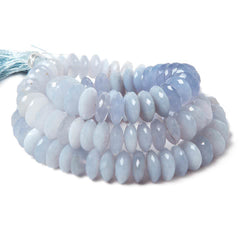 9-10mm Turkish Blue Chalcedony German Faceted Rondelles 16 in. 95 beads (ONLINE ORDER ONLY)