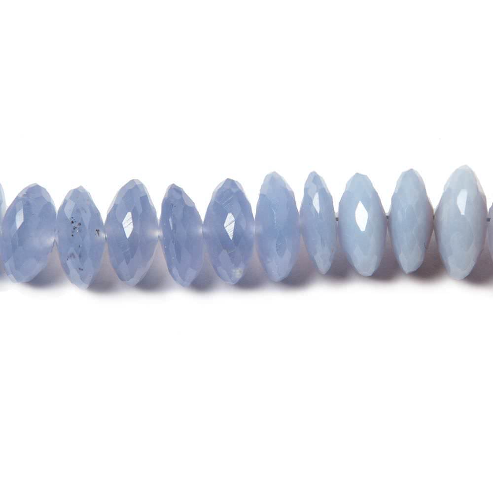 9-10mm Turkish Blue Chalcedony German Faceted Rondelles 16 in. 95 beads (ONLINE ORDER ONLY)