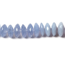 9-10mm Turkish Blue Chalcedony German Faceted Rondelles 16 in. 95 beads (ONLINE ORDER ONLY)
