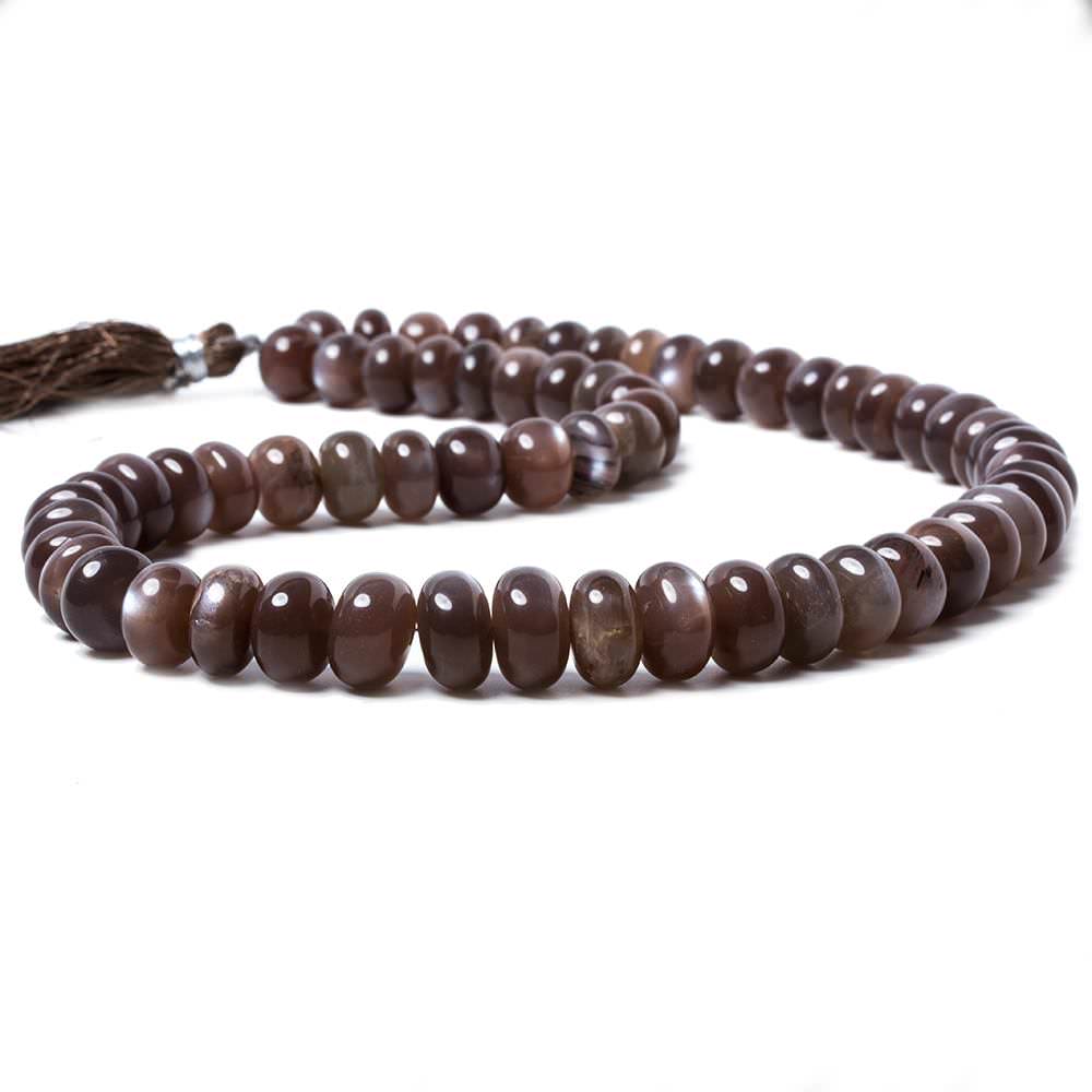 9-11.5mm Chocolate Moonstone plain rondelle beads 16 inch 61 pieces (ONLINE ORDER ONLY)