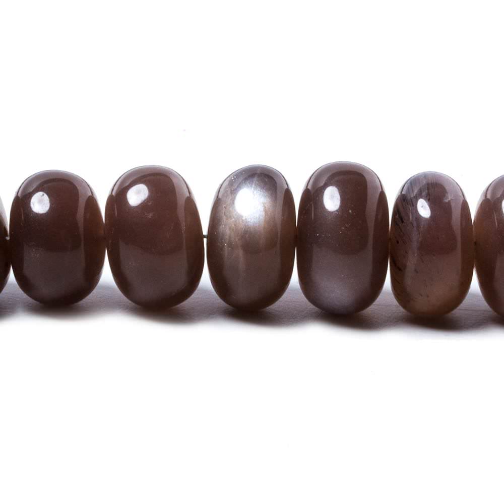 9-11.5mm Chocolate Moonstone plain rondelle beads 16 inch 61 pieces (ONLINE ORDER ONLY)