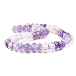 9-11mm Amethyst and Pink Amethyst Faceted Rondelle Beads 15 inch 51 pieces (ONLINE ORDER ONLY)