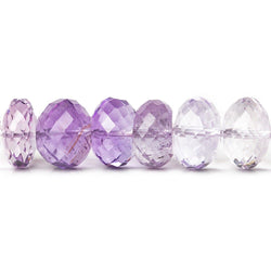 9-11mm Amethyst and Pink Amethyst Faceted Rondelle Beads 15 inch 51 pieces (ONLINE ORDER ONLY)