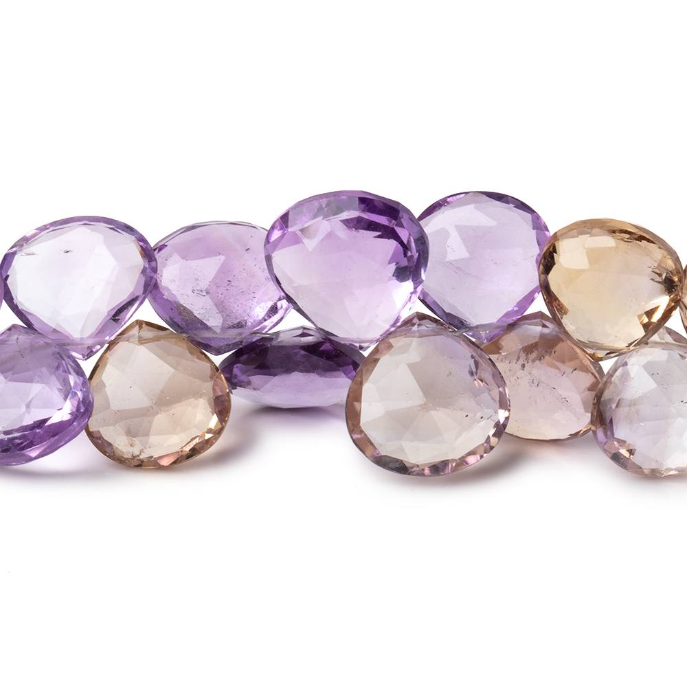9-11mm Ametrine Faceted Heart Beads 8 inch 46 pieces (ONLINE ORDER ONLY)