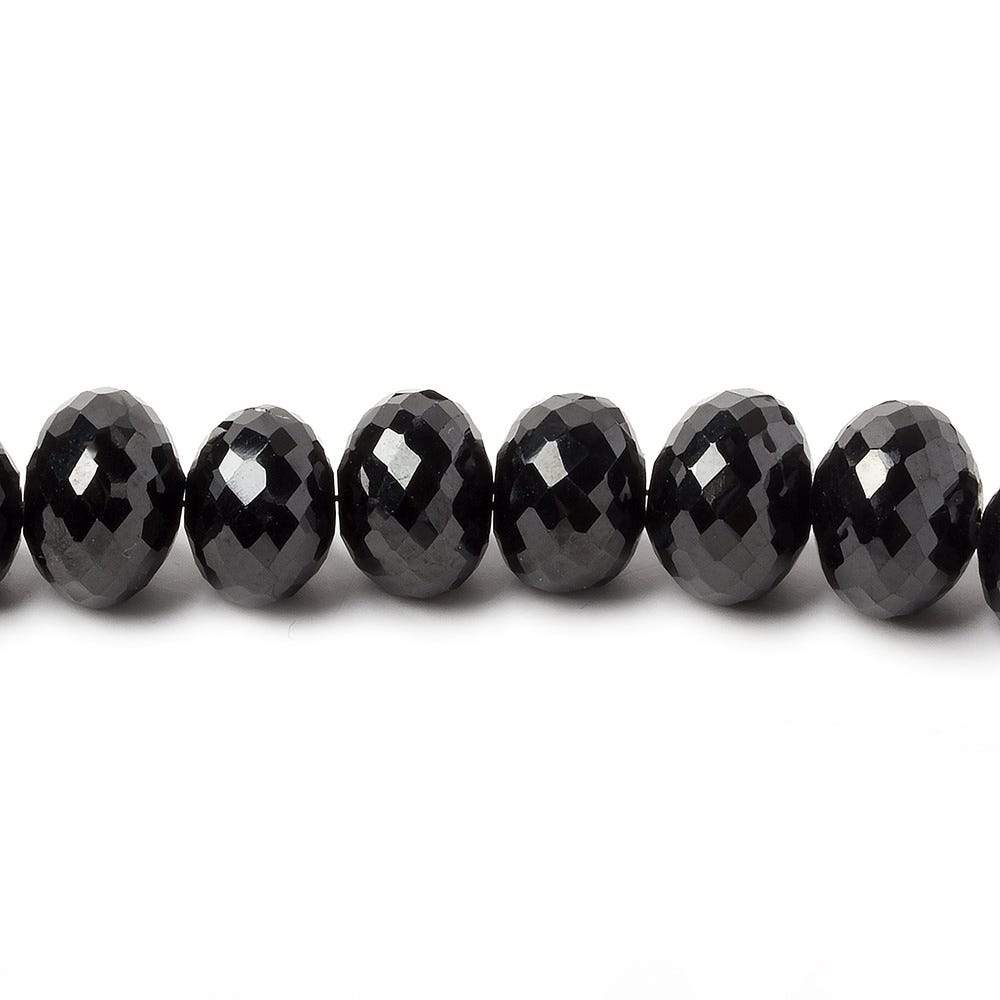 9-11mm Black Spinel Faceted Rondelle Beads 16 inch 54 pieces (ONLINE ORDER ONLY)