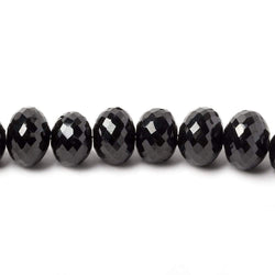 9-11mm Black Spinel Faceted Rondelle Beads 16 inch 54 pieces (ONLINE ORDER ONLY)
