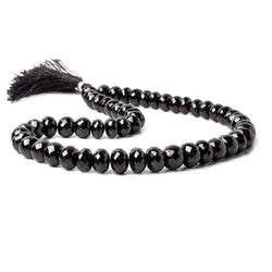 9-11mm Black Spinel Faceted Rondelle Beads 16 inch 54 pieces (ONLINE ORDER ONLY)