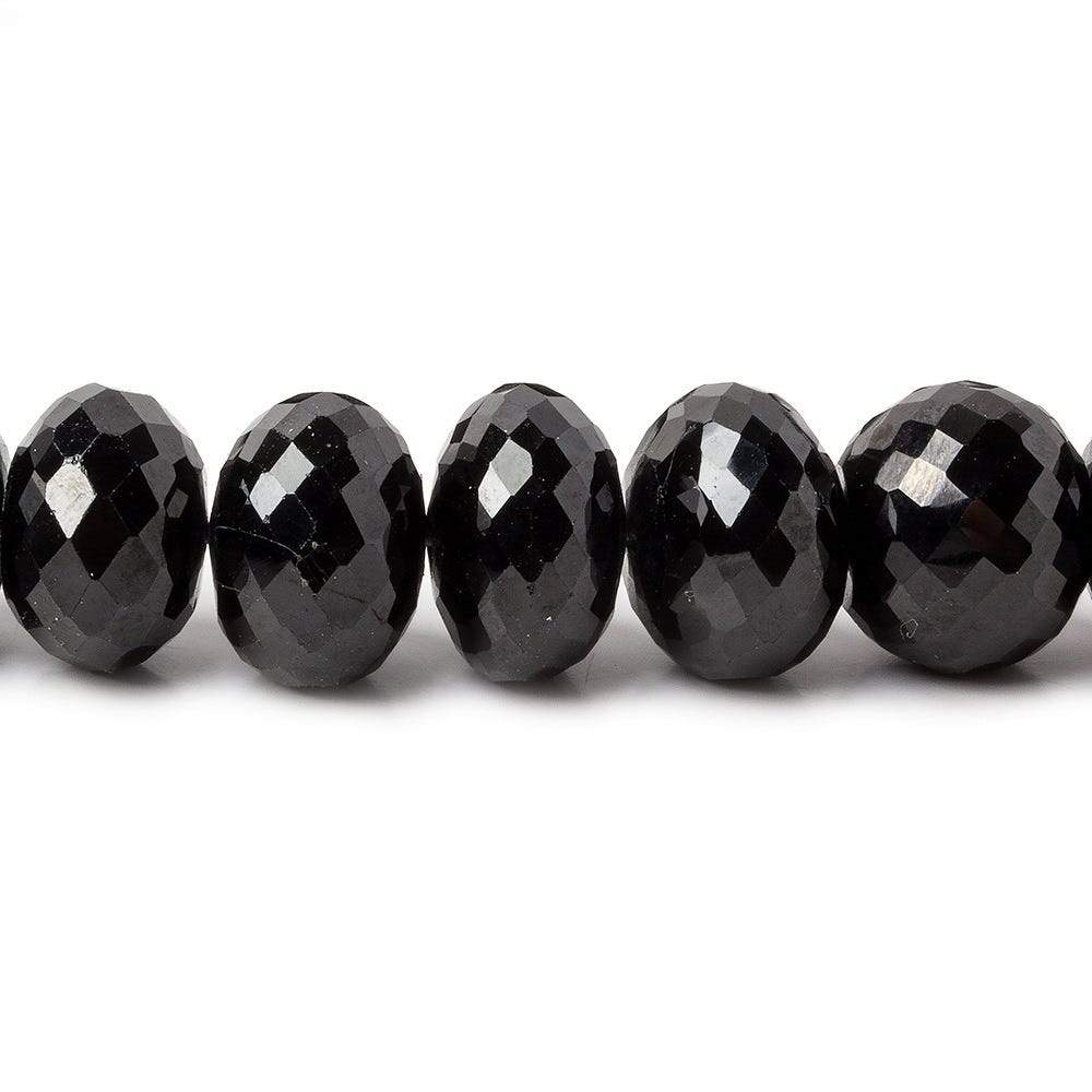9-11mm Black Spinel Faceted Rondelle Beads 16 inch 54 pieces (ONLINE ORDER ONLY)