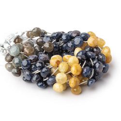 9-11mm Blue and Fancy Sapphire faceted Candy Kiss Beads 8 inch 16 pieces (ONLINE ORDER ONLY)