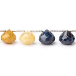 9-11mm Blue and Fancy Sapphire faceted Candy Kiss Beads 8 inch 16 pieces (ONLINE ORDER ONLY)