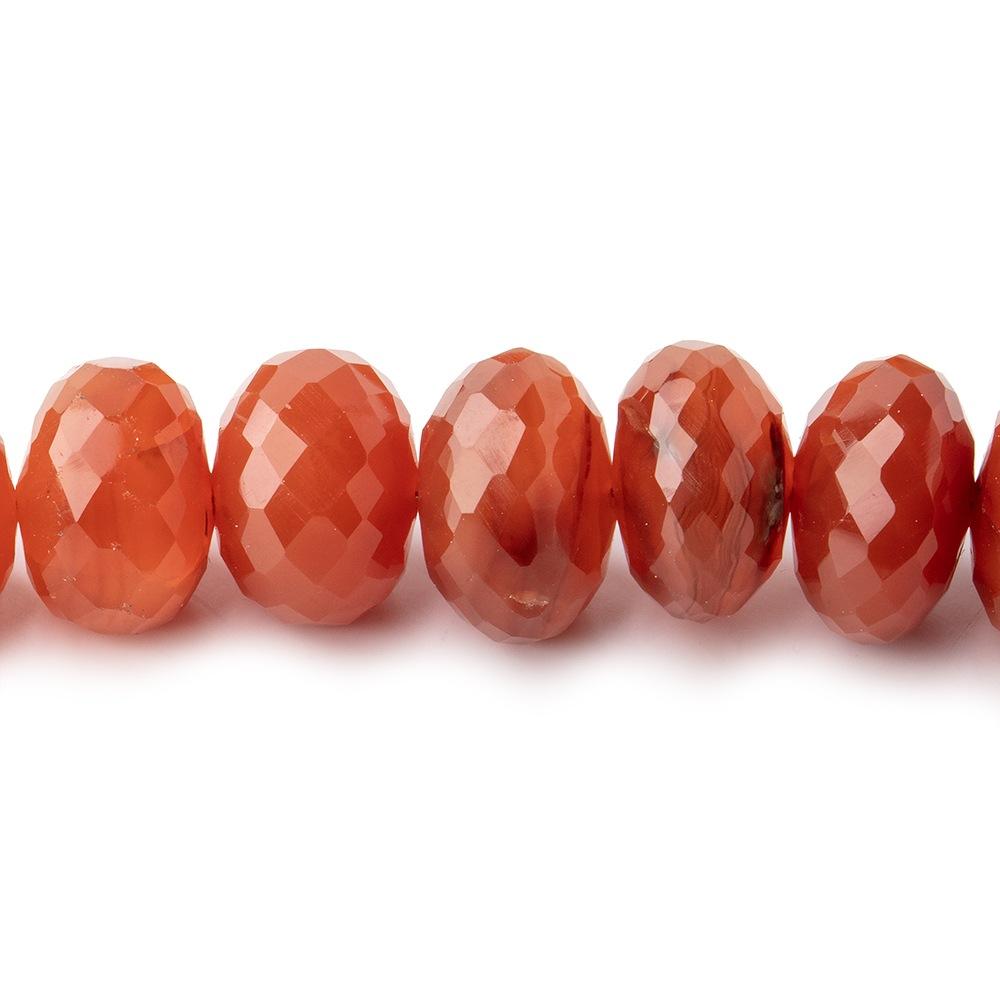 9-11mm Carnelian Faceted Rondelle Beads 16 inch 60 pieces (ONLINE ORDER ONLY)