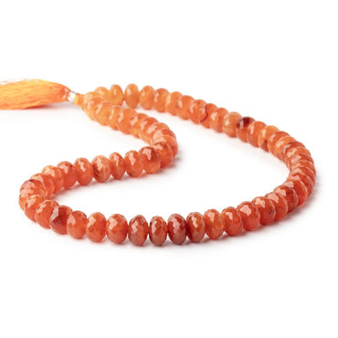9-11mm Carnelian Faceted Rondelle Beads 16 inch 60 pieces (ONLINE ORDER ONLY)
