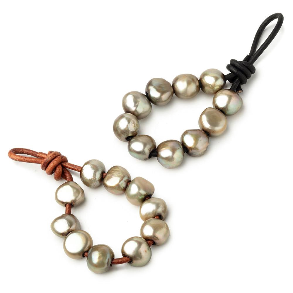 9-11mm Celadon Green Large Hole Baroque Pearls Set of 10 (ONLINE ORDER ONLY)