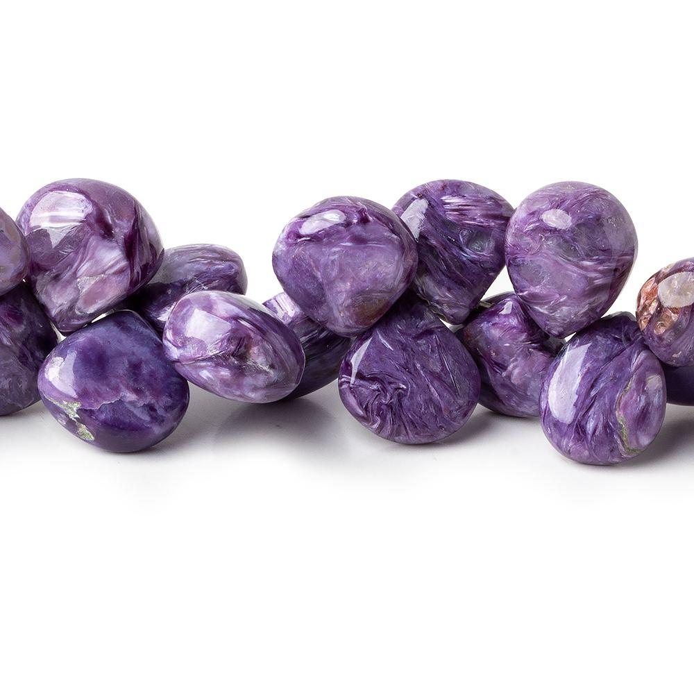 11-13mm Charoite plain cleft less heart beads 8 inch 42 pieces A (ONLINE ORDER ONLY)