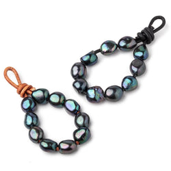 9-11mm Dark Peacock Large Hole Baroque Pearls Set of 10 (ONLINE ORDER ONLY)