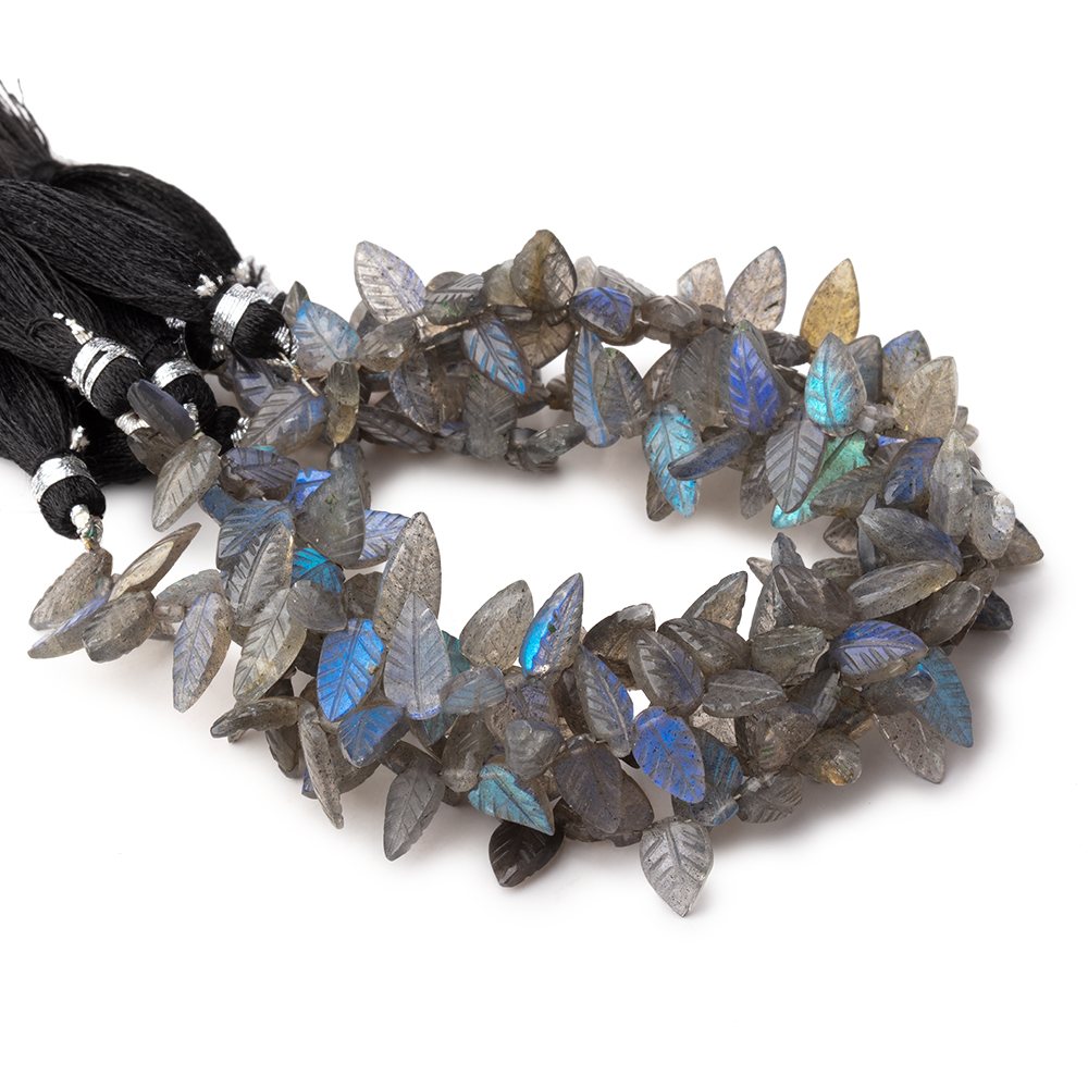 9-11mm Labradorite Carved Leaf Beads 8 inch 48 pieces AA (ONLINE ORDER ONLY)