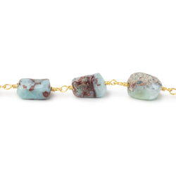 9-11mm Larimar Plain Nuggets on Gold Plated Chain (ONLINE ORDER ONLY)