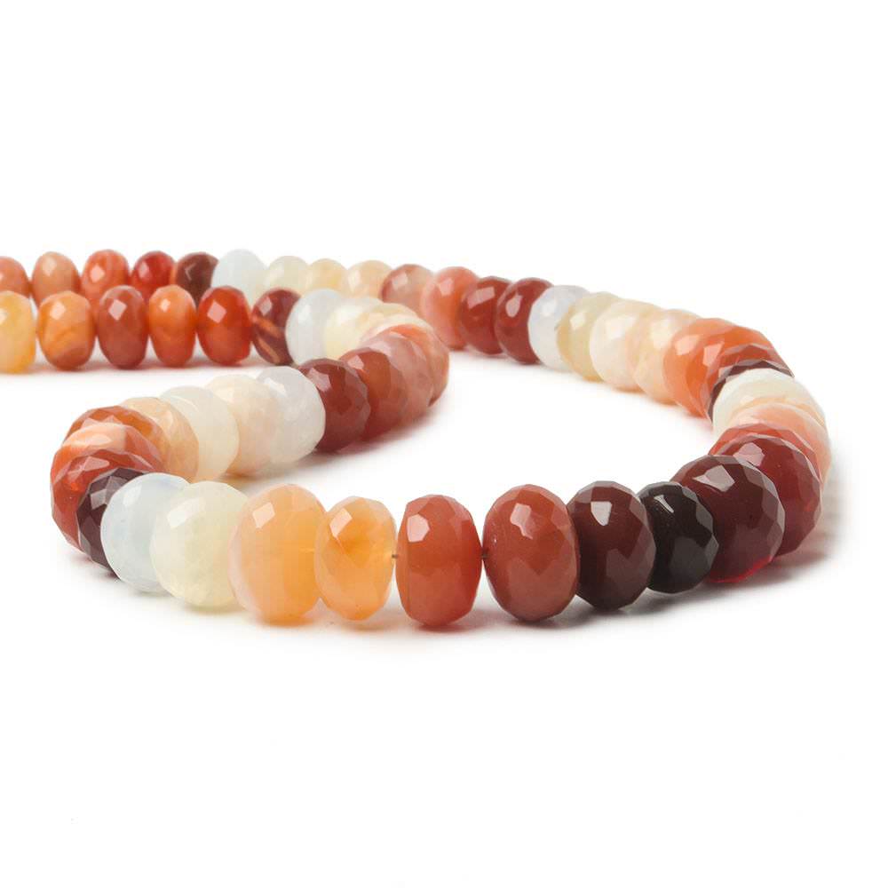 9-11mm Mexican Fire Opal Faceted Rondelle Beads 16 inch 65 pieces (ONLINE ORDER ONLY)