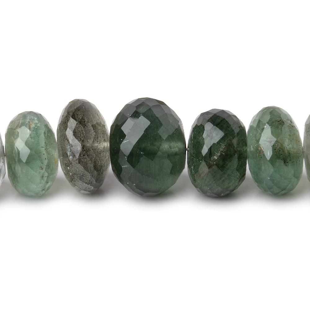 9-11mm Moss Aquamarine faceted rondelle Beads 15 inch 63 pieces (ONLINE ORDER ONLY)