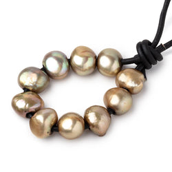 9-11mm Palm Green Large Hole Baroque Pearls Set of 10 (ONLINE ORDER ONLY)