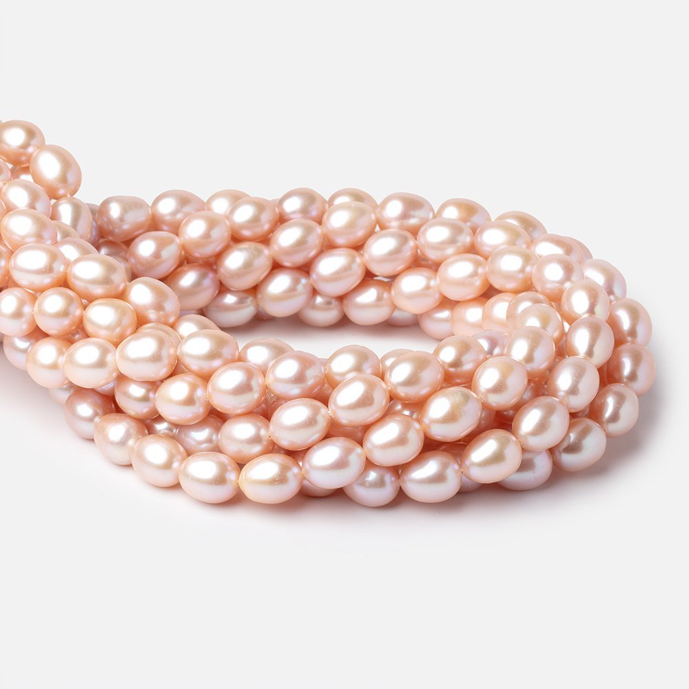 9-11mm Petal Pink Oval Freshwater Pearls 16 inch 36 Beads (ONLINE ORDER ONLY)