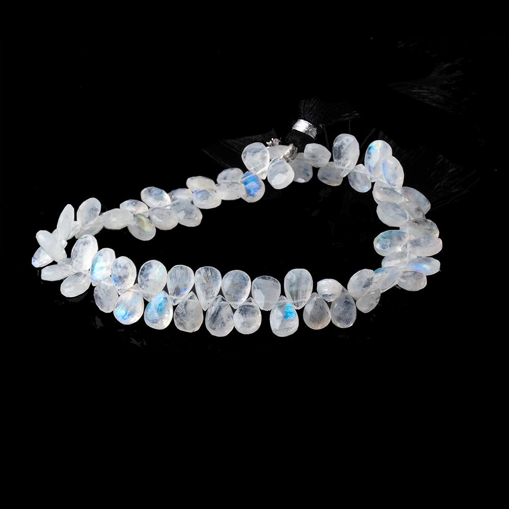 9-11mm Rainbow Moonstone Faceted Pear Beads 9 inch 70 pieces (ONLINE ORDER ONLY)
