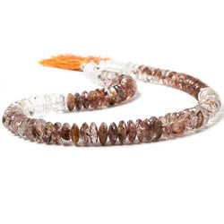 9-11mm Rutilated Quartz German Faceted Rondelle Beads AA Grade 95 pieces (ONLINE ORDER ONLY)
