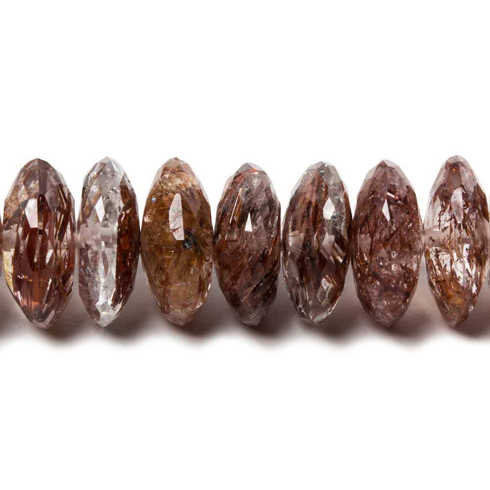 9-11mm Rutilated Quartz German Faceted Rondelle Beads AA Grade 95 pieces (ONLINE ORDER ONLY)