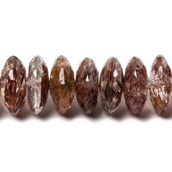 9-11mm Rutilated Quartz German Faceted Rondelle Beads AA Grade 95 pieces (ONLINE ORDER ONLY)