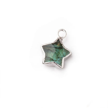 9-11mm Silver Leafed Labradorite Faceted Star Focal Pendant 1 piece (ONLINE ORDER ONLY)