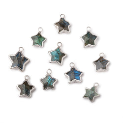 9-11mm Silver Leafed Labradorite Faceted Star Focal Pendant 1 piece (ONLINE ORDER ONLY)