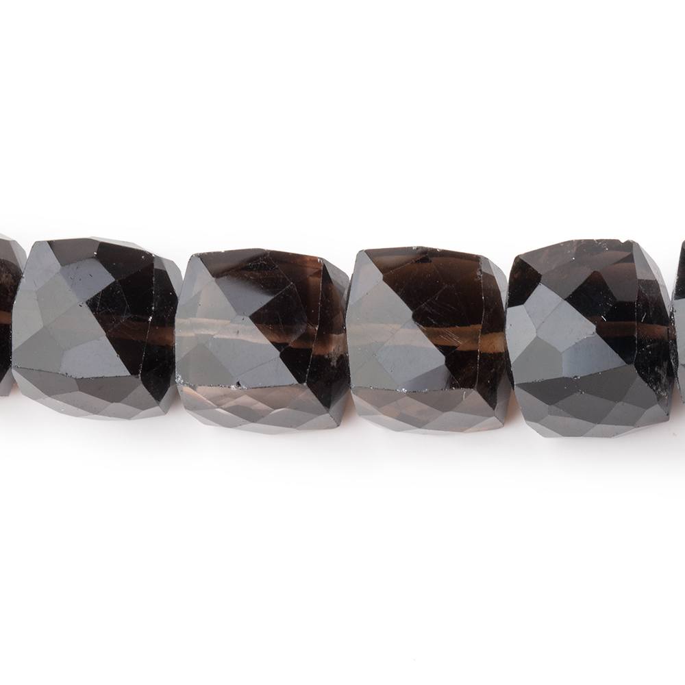 9-11mm Smoky Quartz Faceted Cube Beads 8 inch 21 pieces (ONLINE ORDER ONLY)