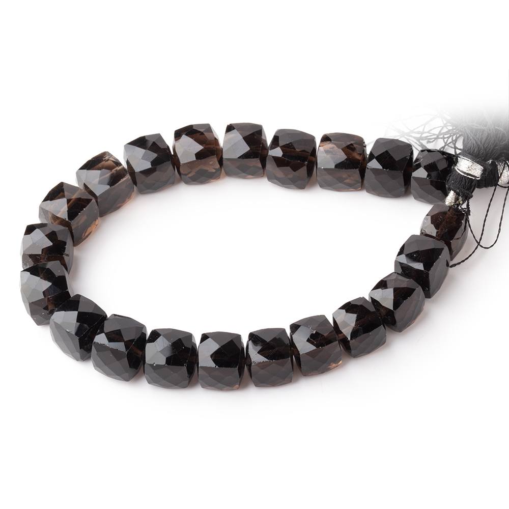 9-11mm Smoky Quartz Faceted Cube Beads 8 inch 21 pieces (ONLINE ORDER ONLY)
