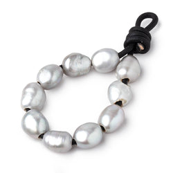 9-11mm True Silver Large Hole Baroque Pearls Set of 10 (ONLINE ORDER ONLY)