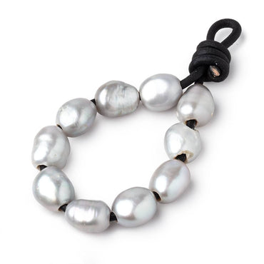 9-11mm True Silver Large Hole Baroque Pearls Set of 10 (ONLINE ORDER ONLY)