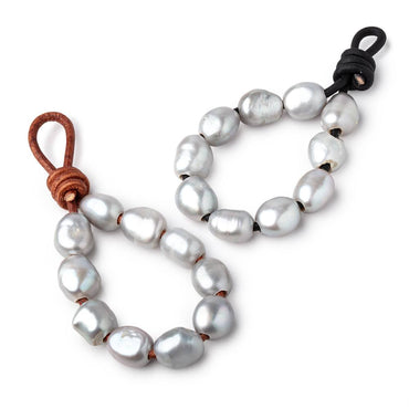 9-11mm True Silver Large Hole Baroque Pearls Set of 10 (ONLINE ORDER ONLY)