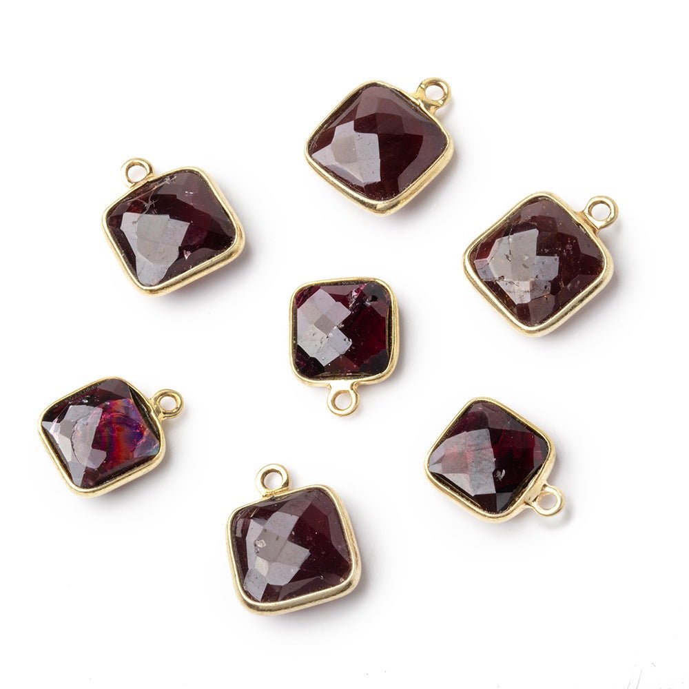 9-11mm Vermeil Bezel Faceted Cushion Pendant 1 piece (ONLINE ORDER ONLY)