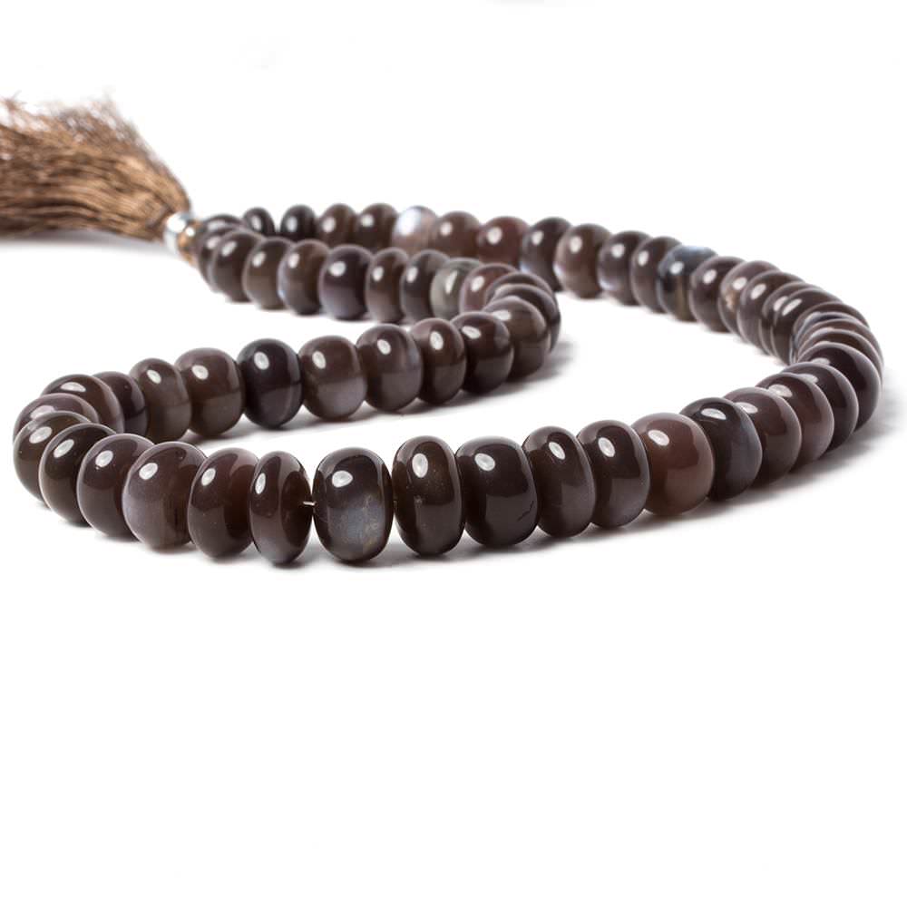 9-12.5mm Chocolate Moonstone plain rondelle beads 16 inch 61 pieces (ONLINE ORDER ONLY)