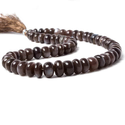 9-12.5mm Chocolate Moonstone plain rondelle beads 16 inch 61 pieces (ONLINE ORDER ONLY)
