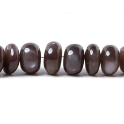 9-12.5mm Chocolate Moonstone plain rondelle beads 16 inch 61 pieces (ONLINE ORDER ONLY)