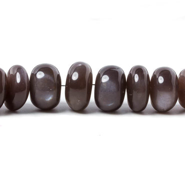 9-12.5mm Chocolate Moonstone plain rondelle beads 16 inch 61 pieces (ONLINE ORDER ONLY)