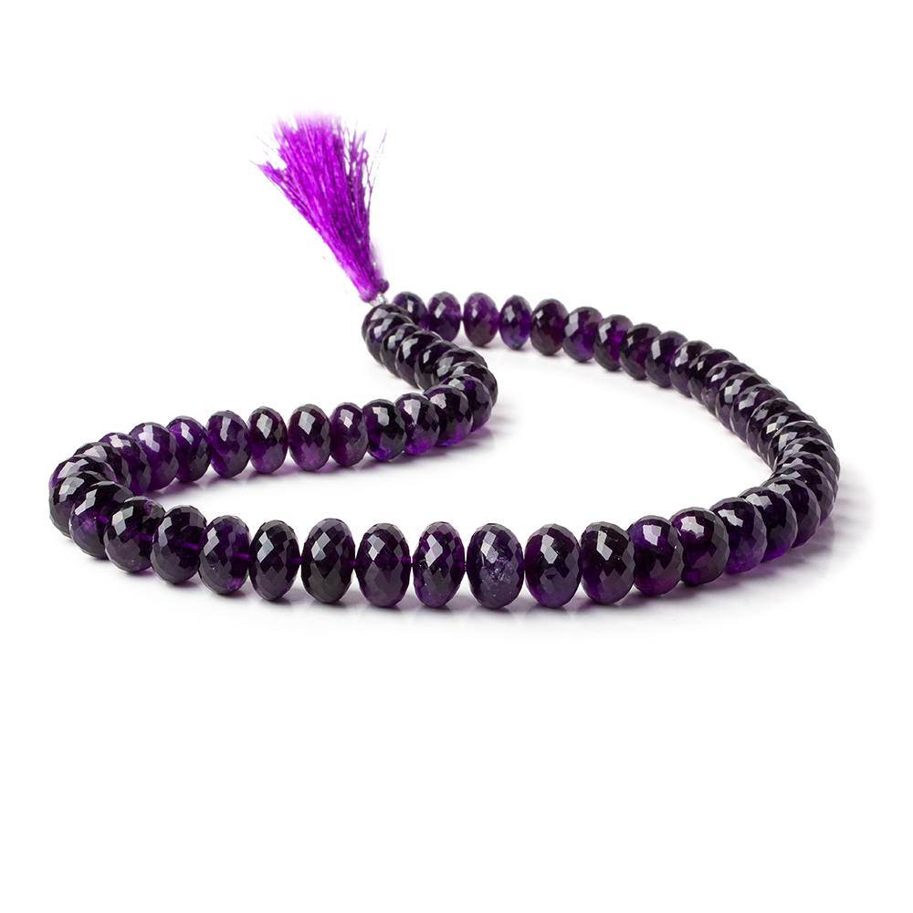 9-12mm Amethyst faceted rondelle Beads 16 inch 57 pieces AAA Grade (ONLINE ORDER ONLY)