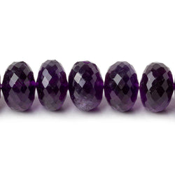 9-12mm Amethyst faceted rondelle Beads 16 inch 57 pieces AAA Grade (ONLINE ORDER ONLY)