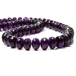 9-12mm Amethyst faceted rondelle Beads 16 inch 57 pieces AAA Grade (ONLINE ORDER ONLY)
