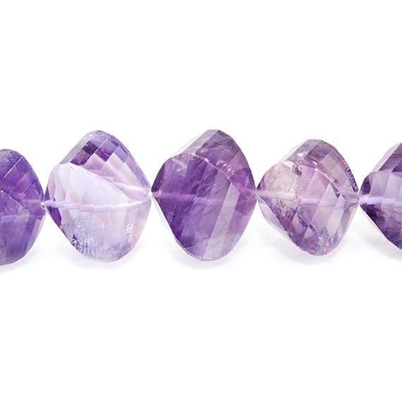 9-12mm Ametrine and Amethyst Barrel Faceted Twist Beads 8 inch 20 pieces (ONLINE ORDER ONLY)