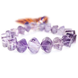 9-12mm Ametrine and Amethyst Barrel Faceted Twist Beads 8 inch 20 pieces (ONLINE ORDER ONLY)